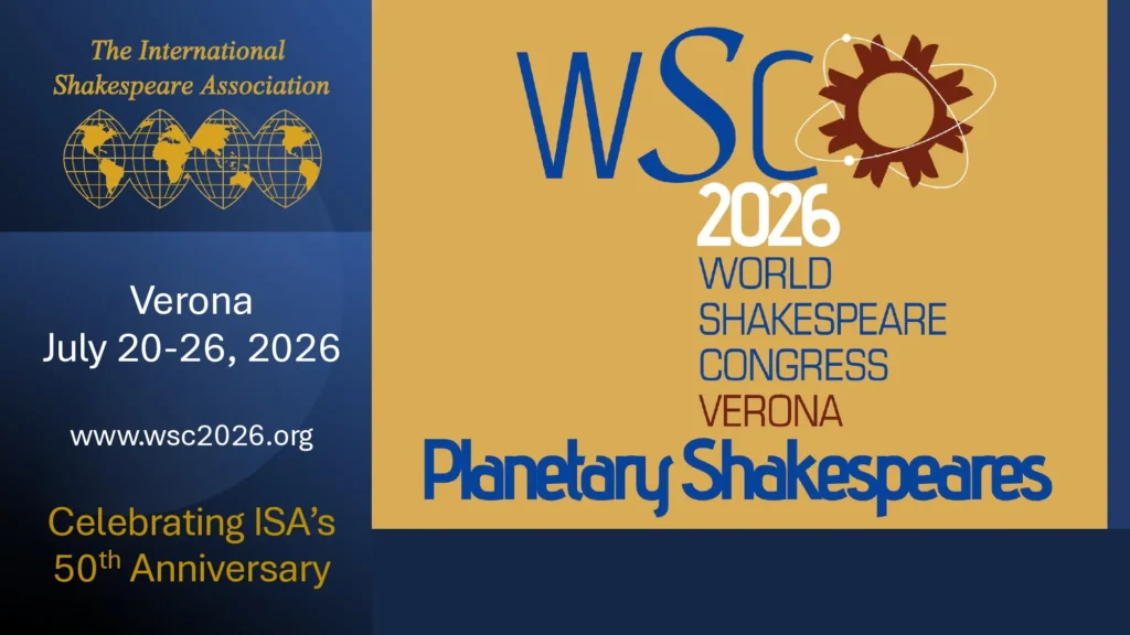Locandina o dettagli dell'evento per il congresso shakespeariano a Verona